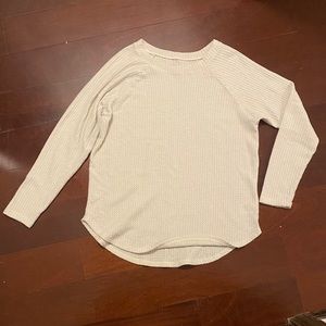American Eagle oatmeal soft waffle top